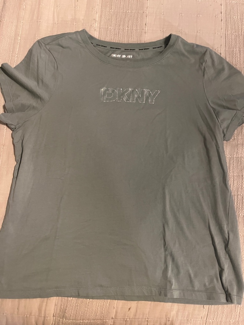 DKNY Sage Green Short Sleeve Logo Tee